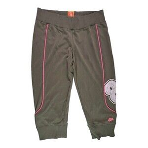 Nike Womens Capri Running Jogging Cropped Pants Gym Athletic Green Size S